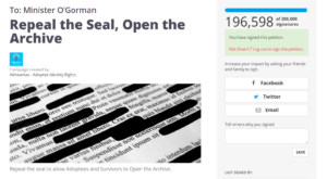 Screenshot of 'Repeal the Seal' petition page