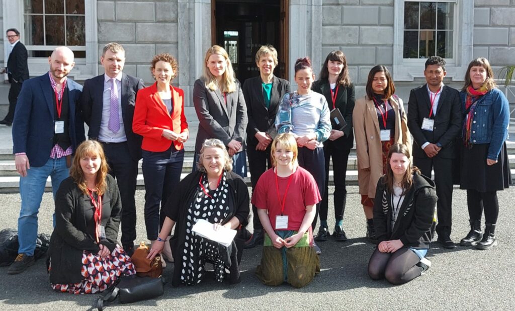 TD's, Senators and Uplift staff pictured with Frances Haugen after a briefing delivered by Ms Haugen