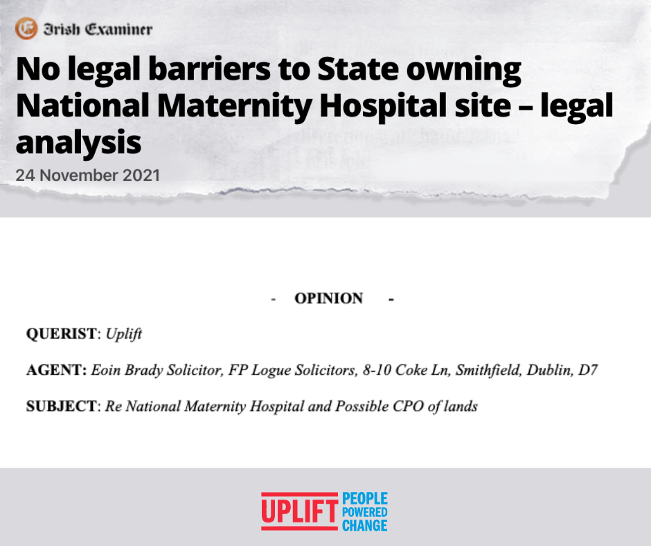 "No legal barriers to State owning National maternity Hospital site - legal analysis"