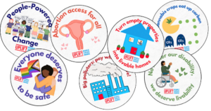 graphic of Uplift's social justice badges 